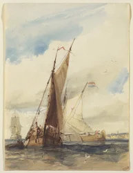 Bateaux de pêche néerlandais près de la côte française, 1825